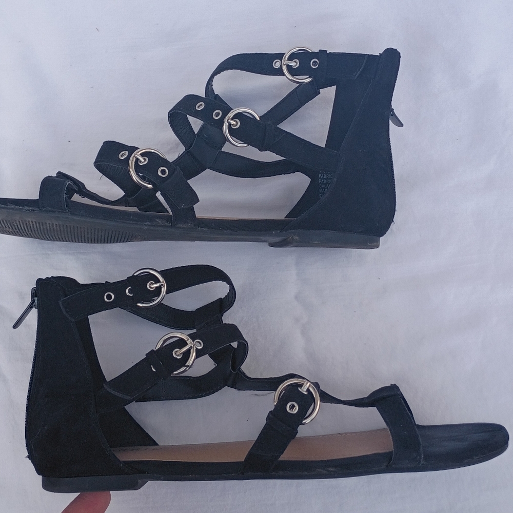 Torrid 9WW Women's Black Strappy Gladiator Sandals